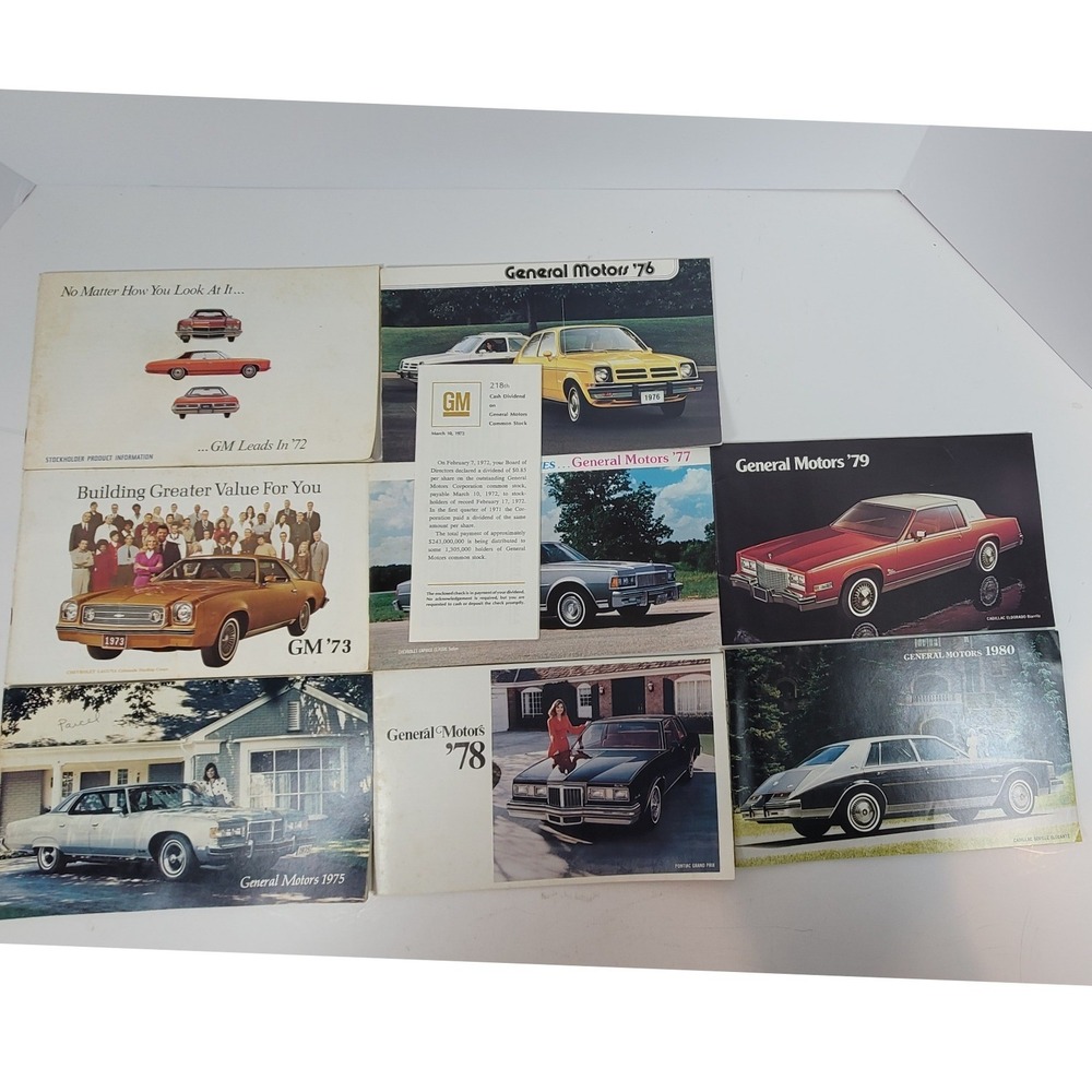 Vintage General Motors Annual Reports Collection 1972-1980 GM Stockholder Books
